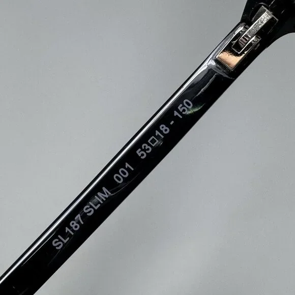 Saint Laurent SL 187 SLIM Eyeglasses 001 Black 53mm 53 [] 18 150